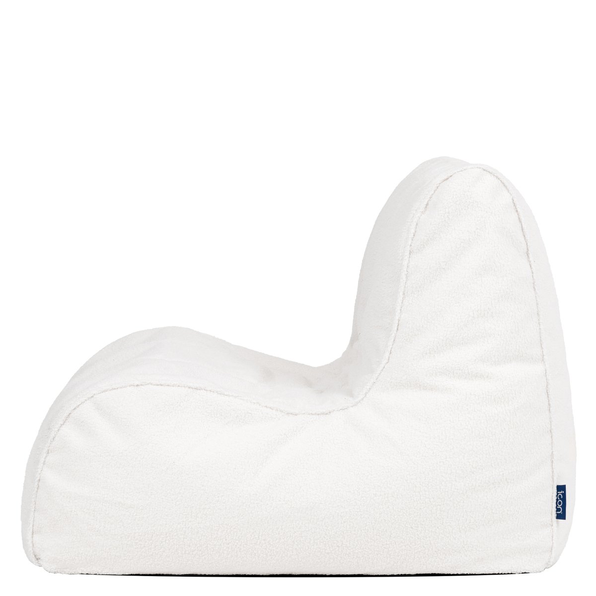 Pouf chauffeuse fauteuil de sol en bouclette Oeko-Tex® - SWOOP ivoire, ICON