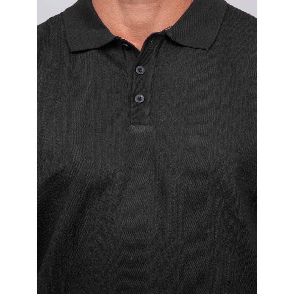 Polo Maille Boutonné Manches Longues Losteria noir, RITCHIE