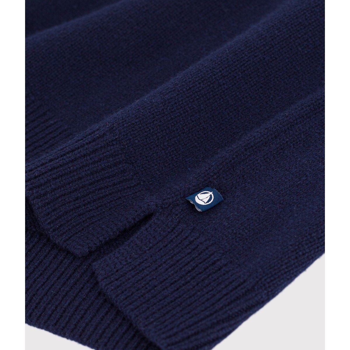 Pull sans manches en laine majoritaire marine, PETIT BATEAU