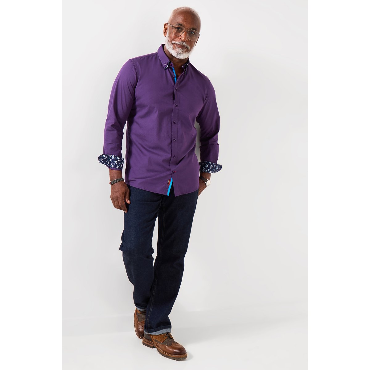 Ravissante Chemise à Double Col violet, JOE BROWNS