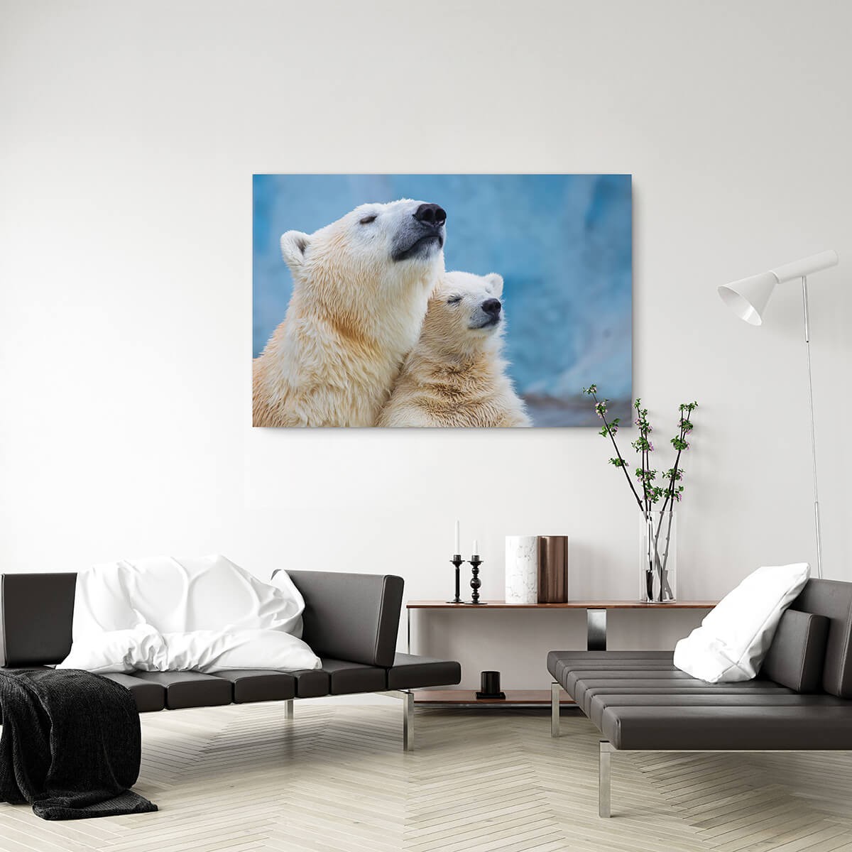 Tableau Mural Famille D'ours ANIMAUX tableau en verre synthétique, CEANOTHE