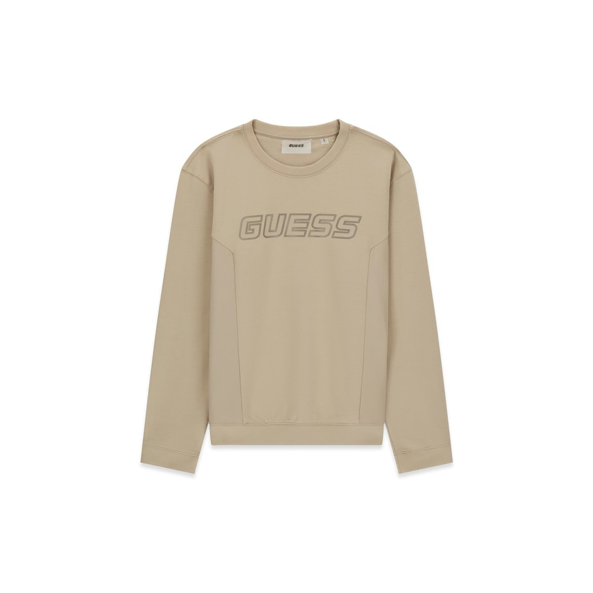 Sweatshirt Avec Logo Imprimé beige, GUESS
