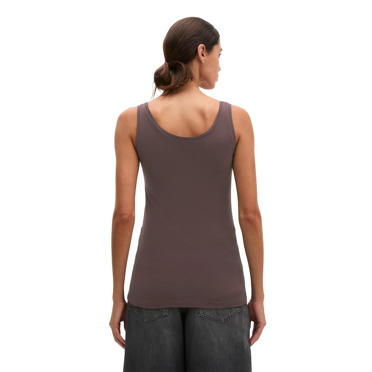 Débardeur slim en jersey simple stretch rouge, MARC O'POLO