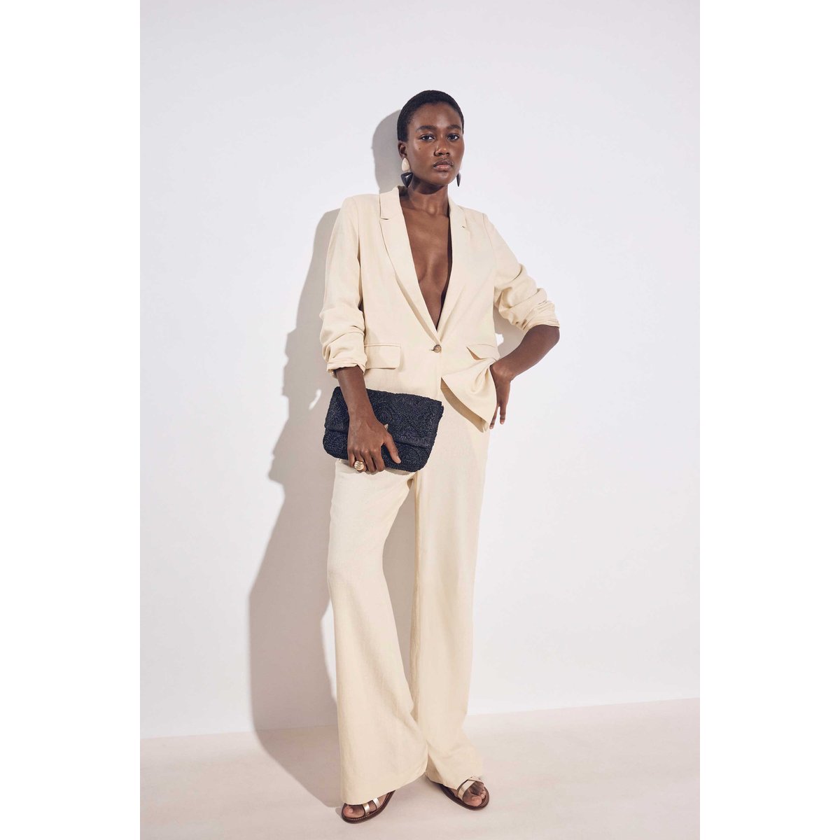 Pantalon large TAMINA paille, Maison 123