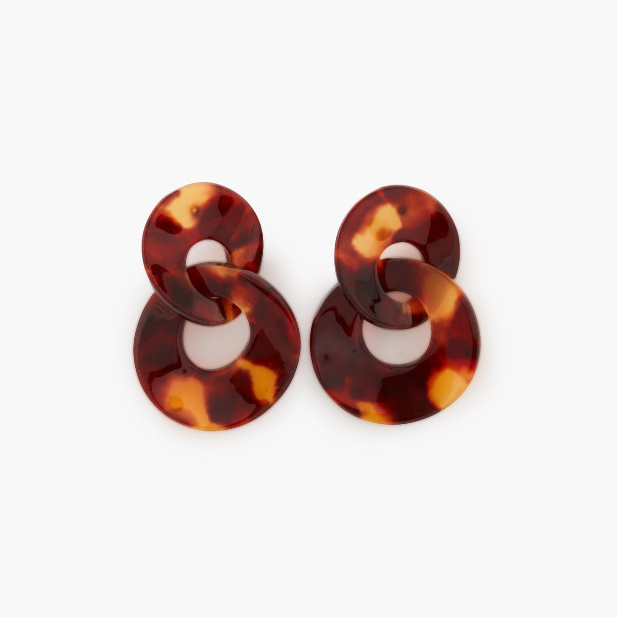 Boucles d'oreilles doubles cercles écailles marron, BALABOOSTE