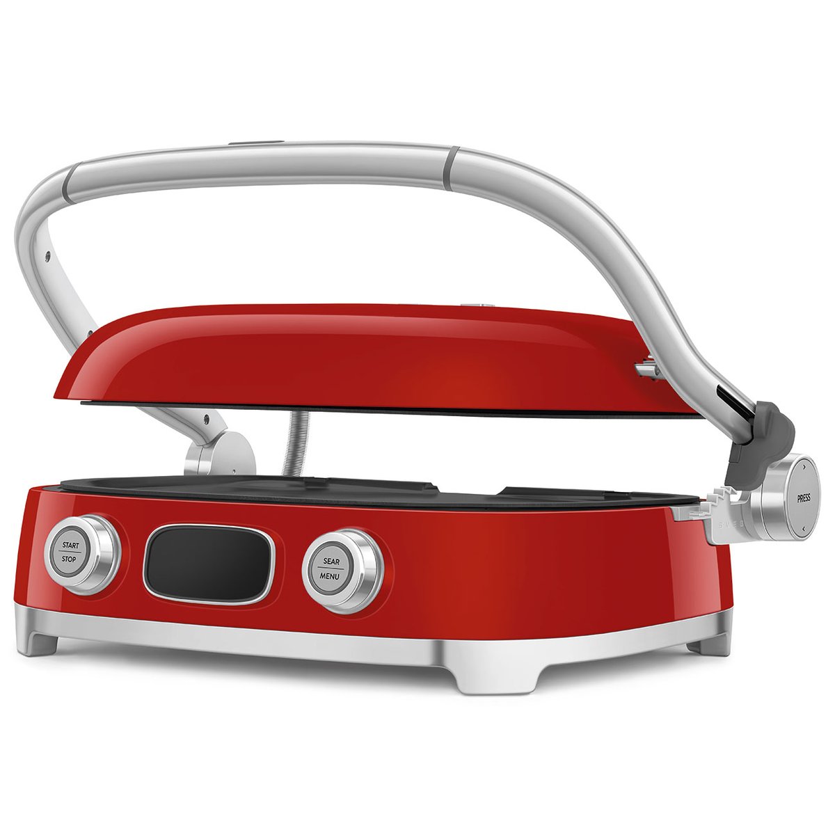 Gaufrier / Gril multifonction MGF01 rouge brillant, SMEG