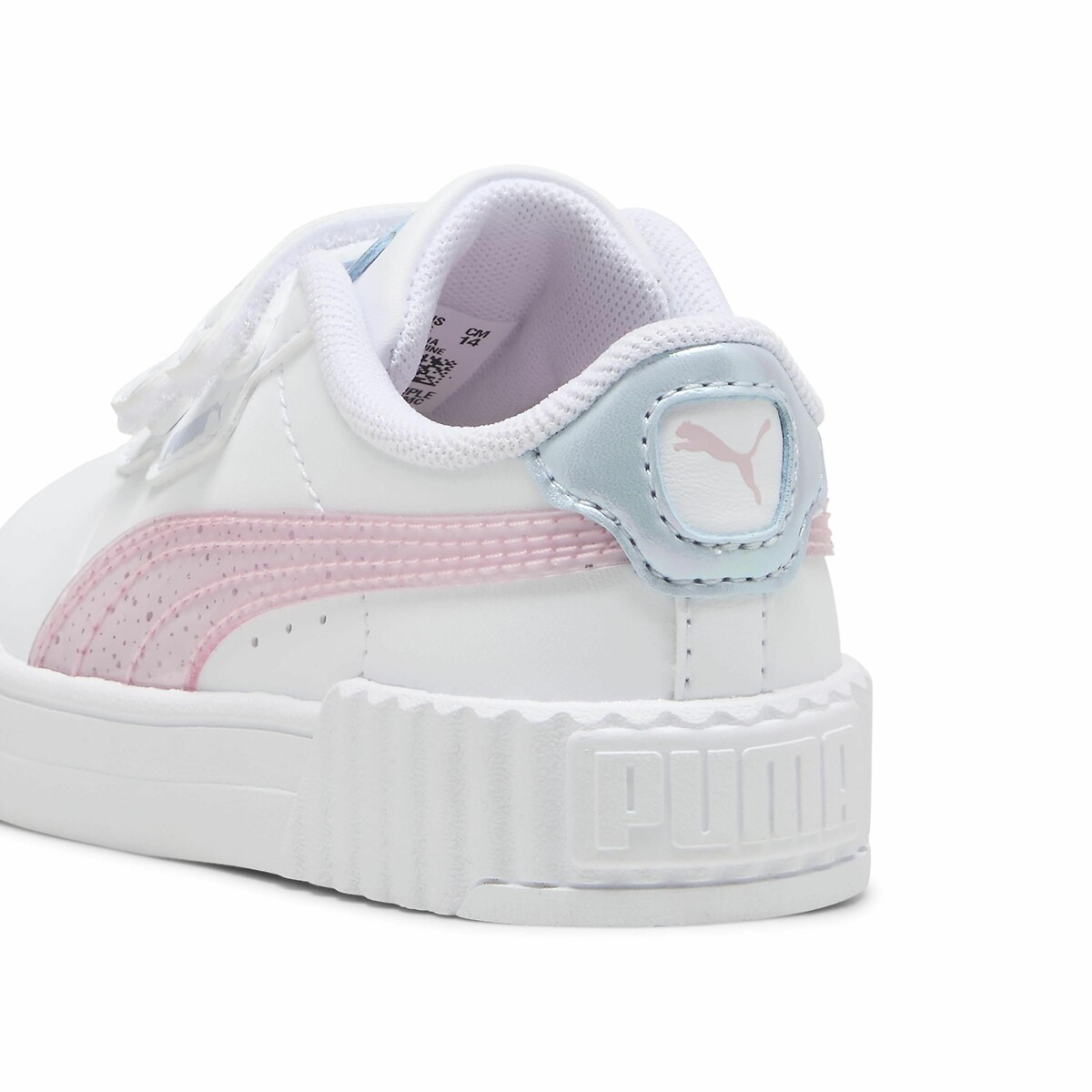 Kids Carina 3.0 Blurry Dreams Trainers in Leather white/pink, PUMA