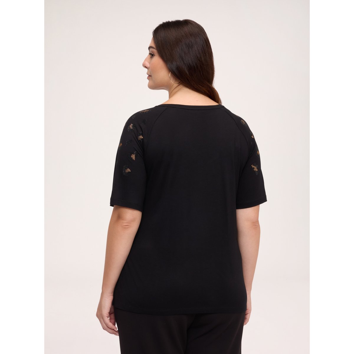 T-shirt avec appliqués animalier noir, FIORELLA RUBINO