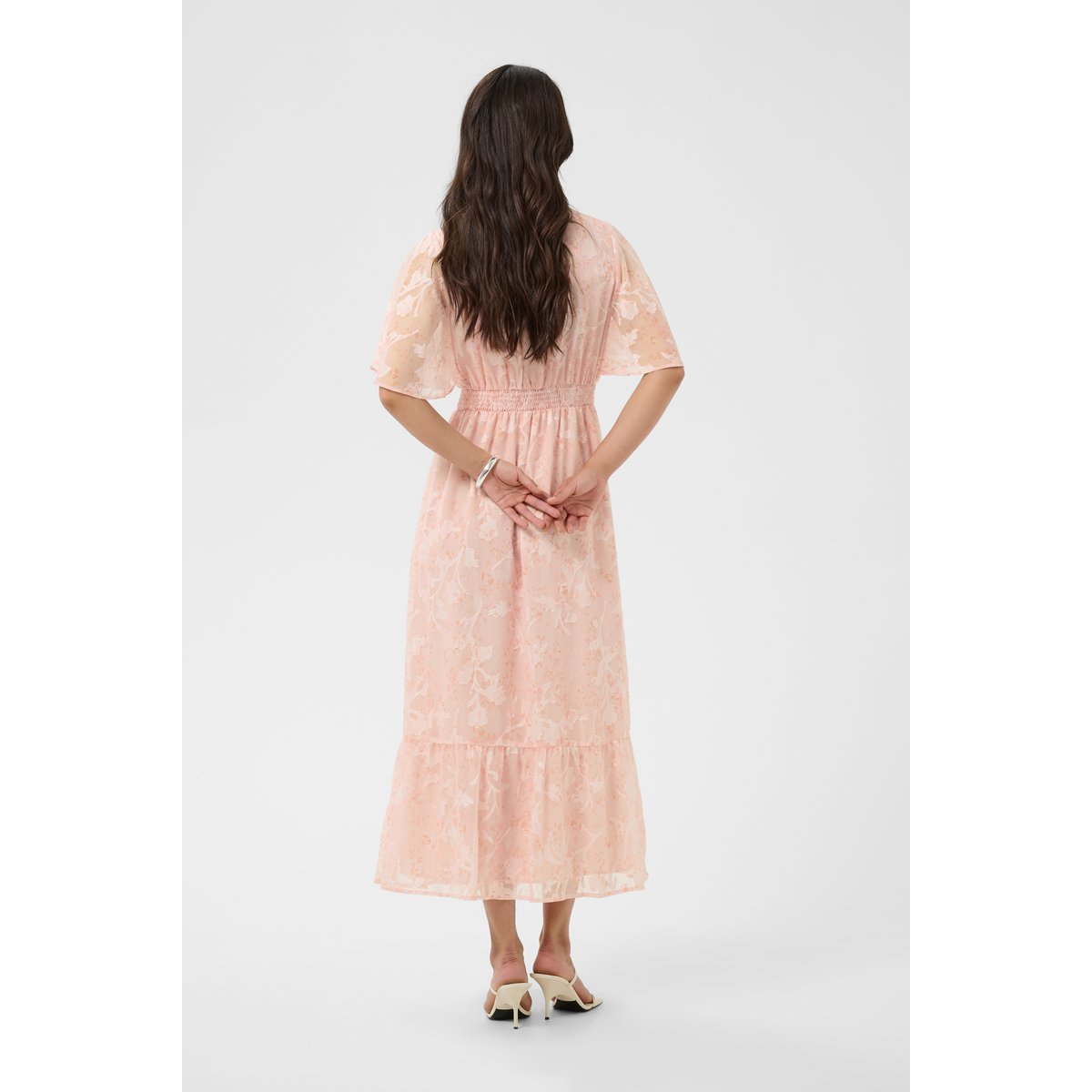 Robe rose dusty pink flowers, KAFFE