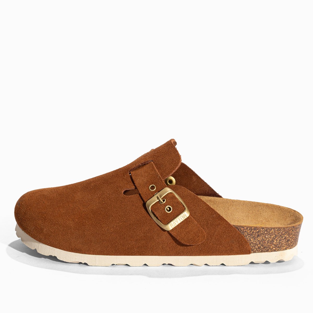 Mule en cuir suédé MILKY camel, BAYTON