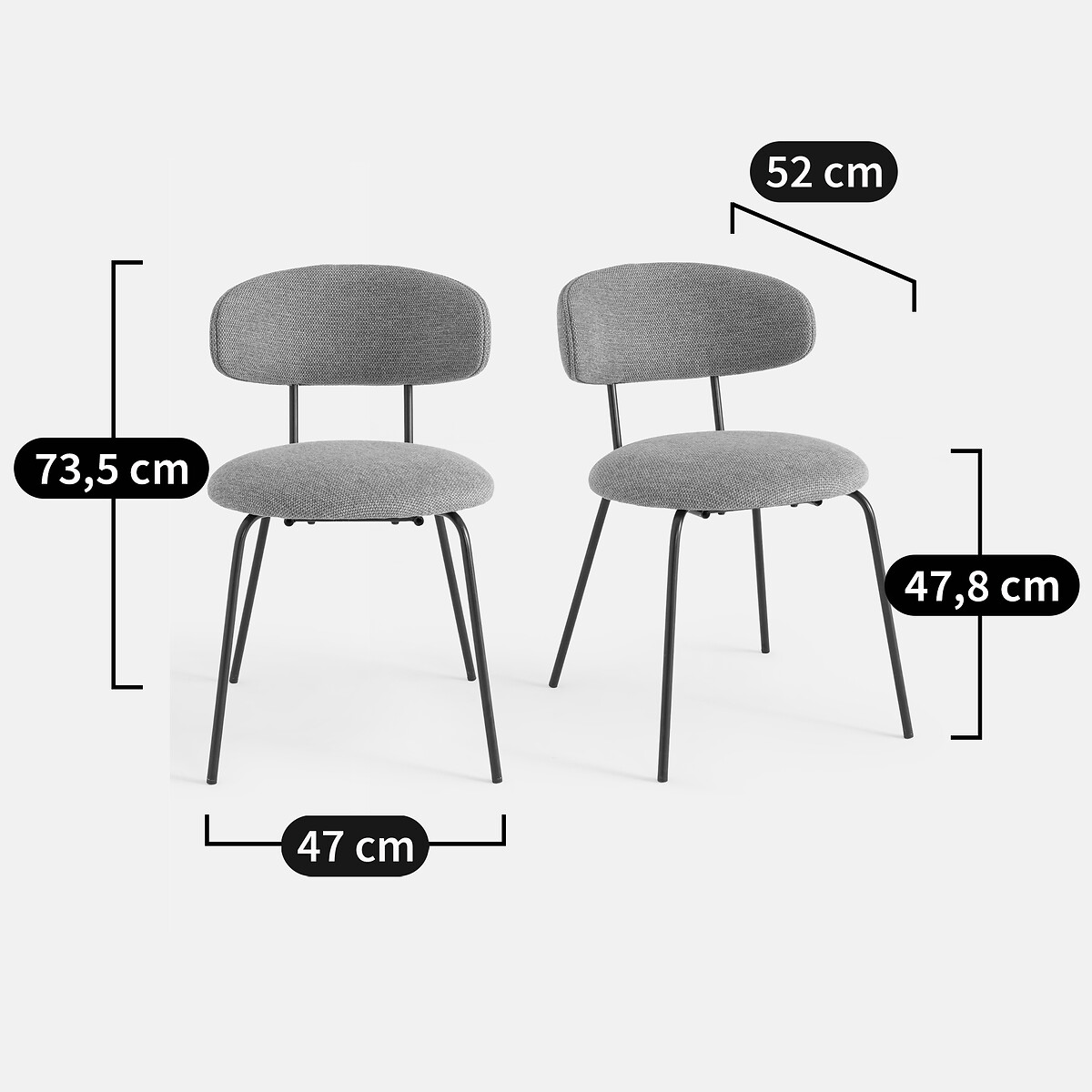 Set di 2 sedie in tessuto, Clarvia beige, LA REDOUTE INTERIEURS