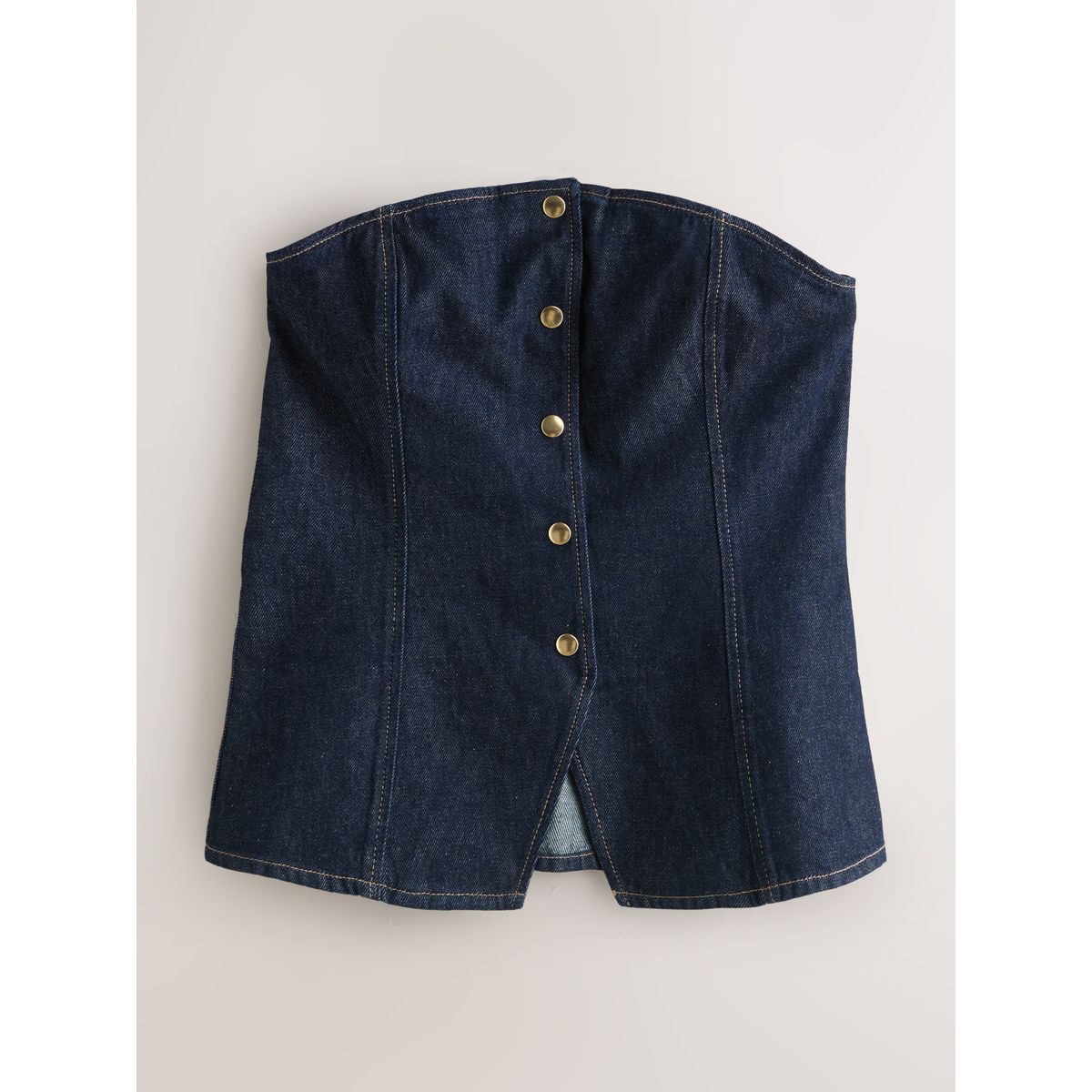 Gilet bustier bleu jean délavage bleu, NEXT