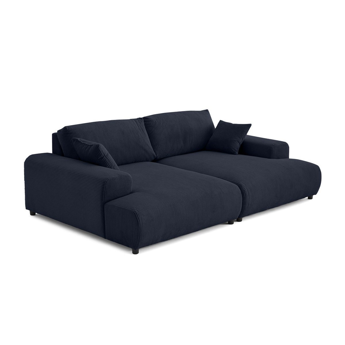 Canapé droit 4 places double méridienne, GARANCE bleu nuit, BEST MOBILIER