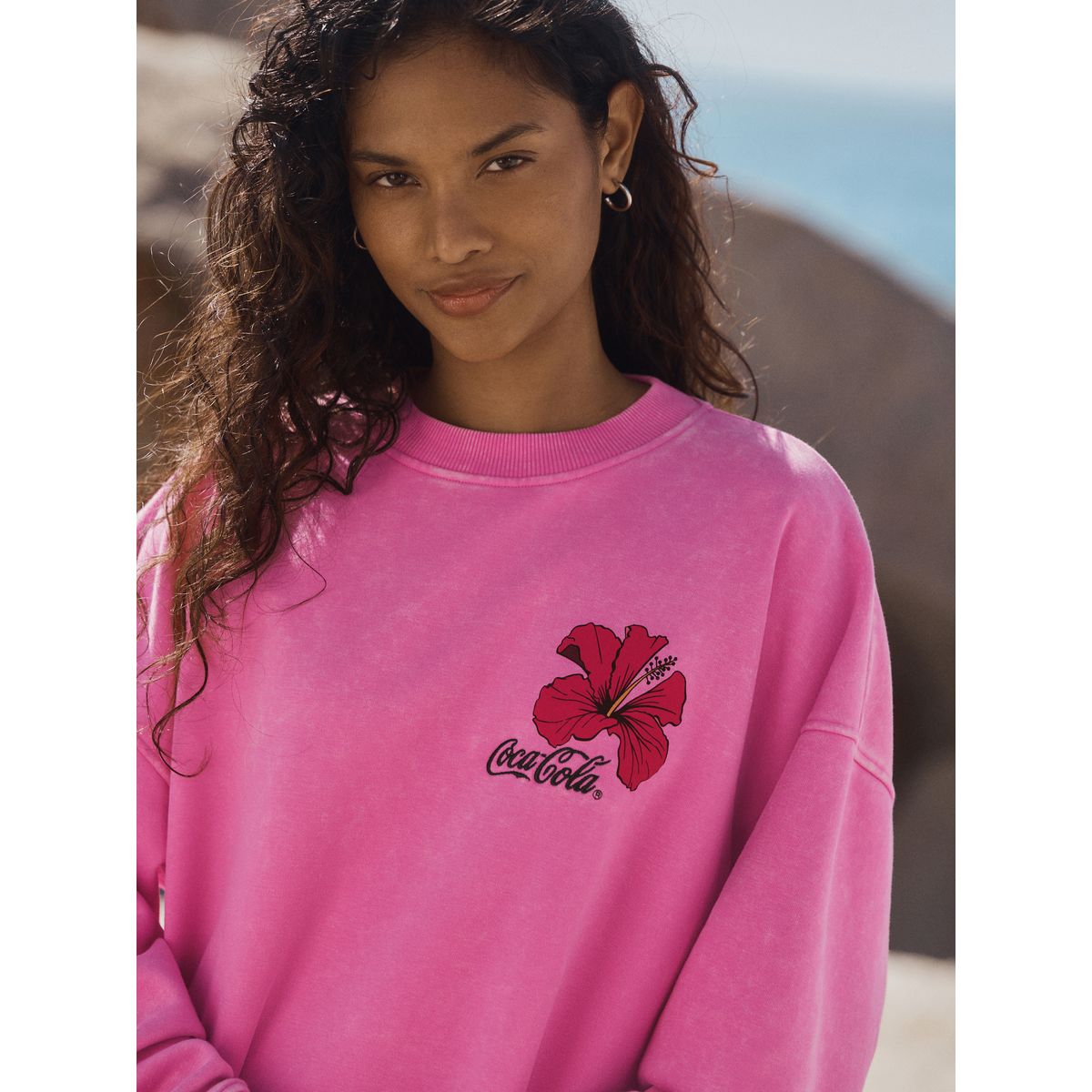 Sweat d’été effet délavé coca-cola rose, NEXT