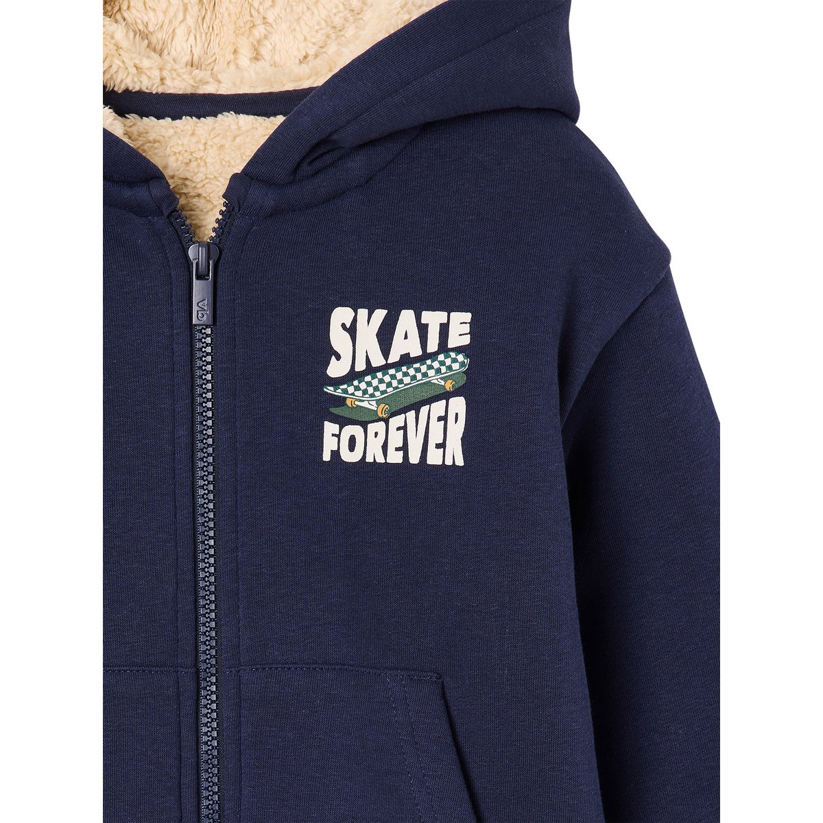 Sweat zippé à capuche marine, VERTBAUDET