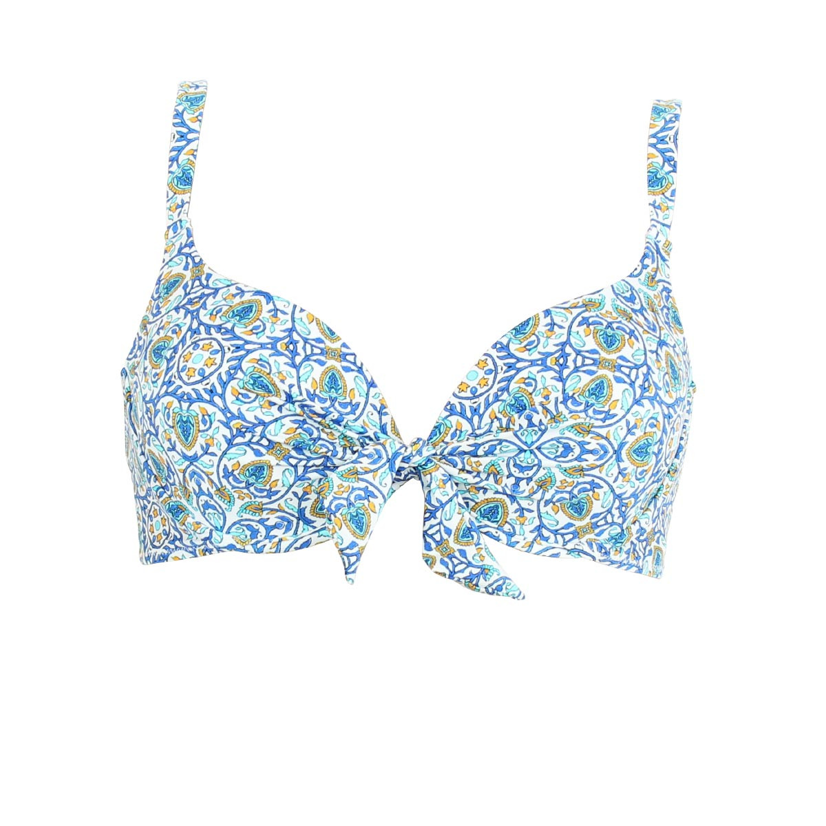 Haut de maillot balconnet Oia turquoise, JANINE ROBIN
