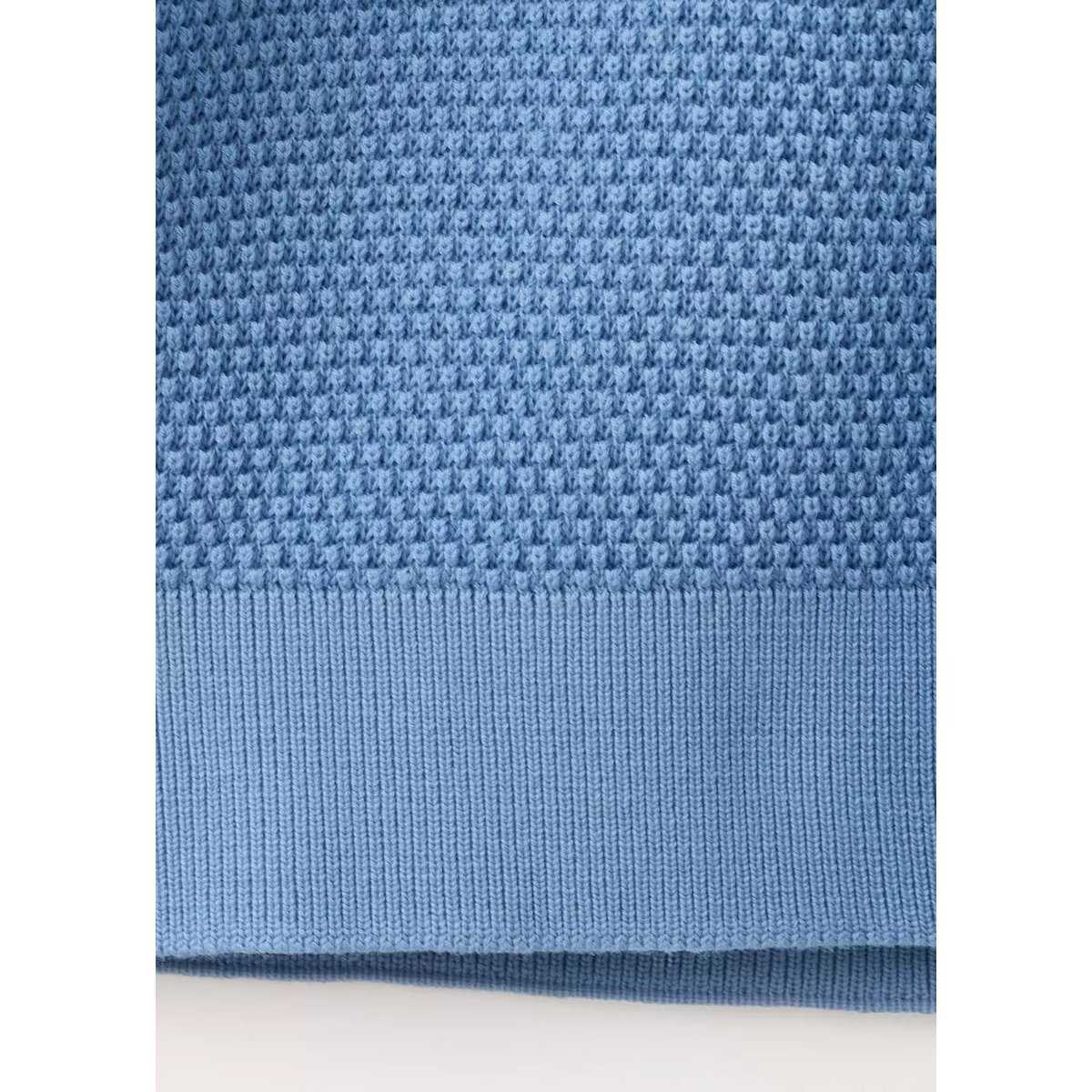 Polo 100 % coton maille structure bleu porcelaine, MANGO MAN