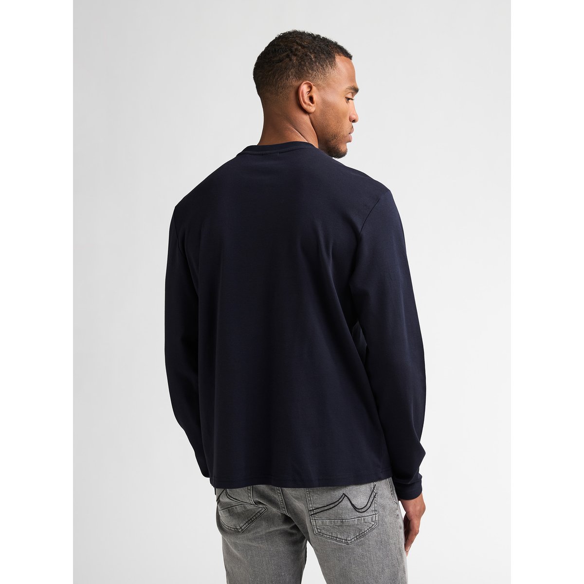 T-shirt manches longues en coton miller bleu royal navy, PETROL INDUSTRIES