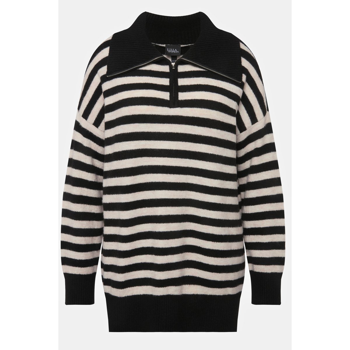 Pull camionneur rayé. Coupe oversized noir, ULLA POPKEN