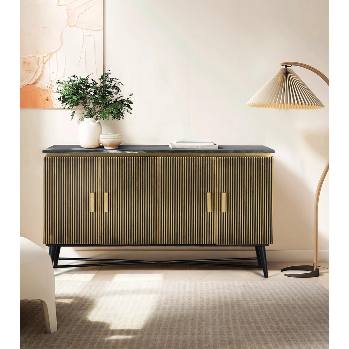 Buffet 4 portes Bois Or - ALMA or, DECORATION D’AUTREFOIS