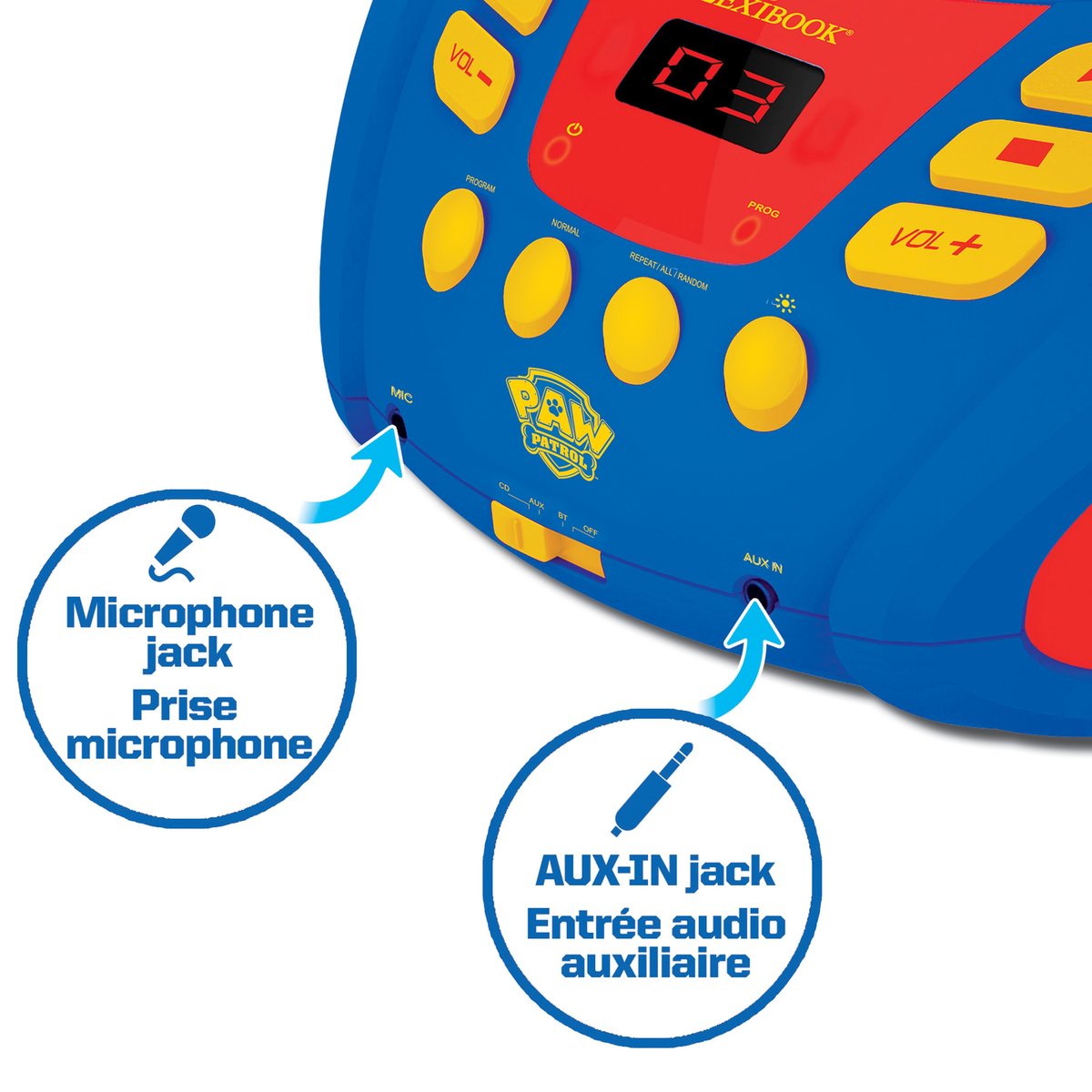 Lecteur CD Bluetooth La Pat’ Patrouille bleu, LEXIBOOK