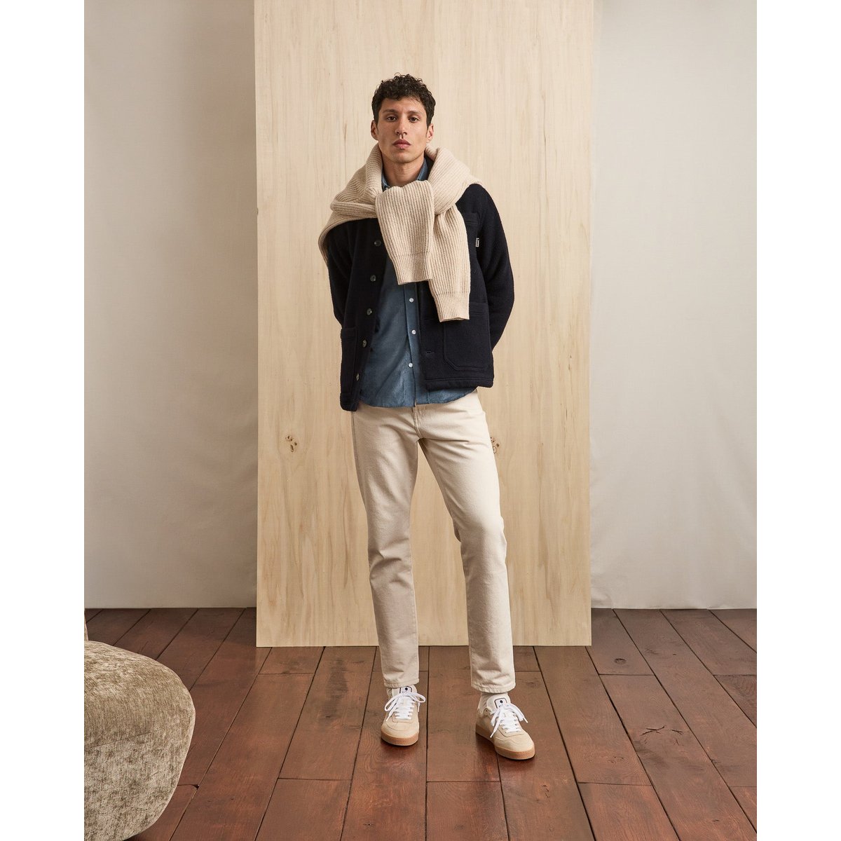 Veste laine LORGE bleu marine, FAGUO