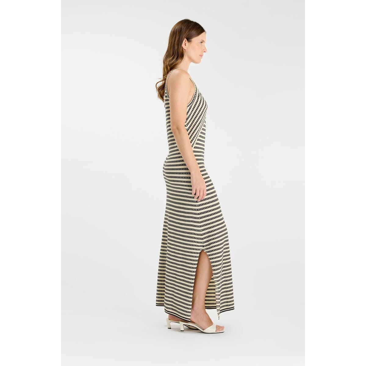 Robe longue droite RYVA craie, LE TEMPS DES CERISES