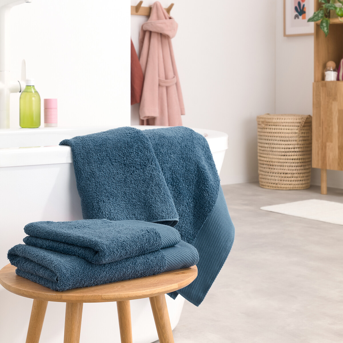 Drap de bain uni 500 g/m², Scenario bleu atlantique, LA REDOUTE INTERIEURS