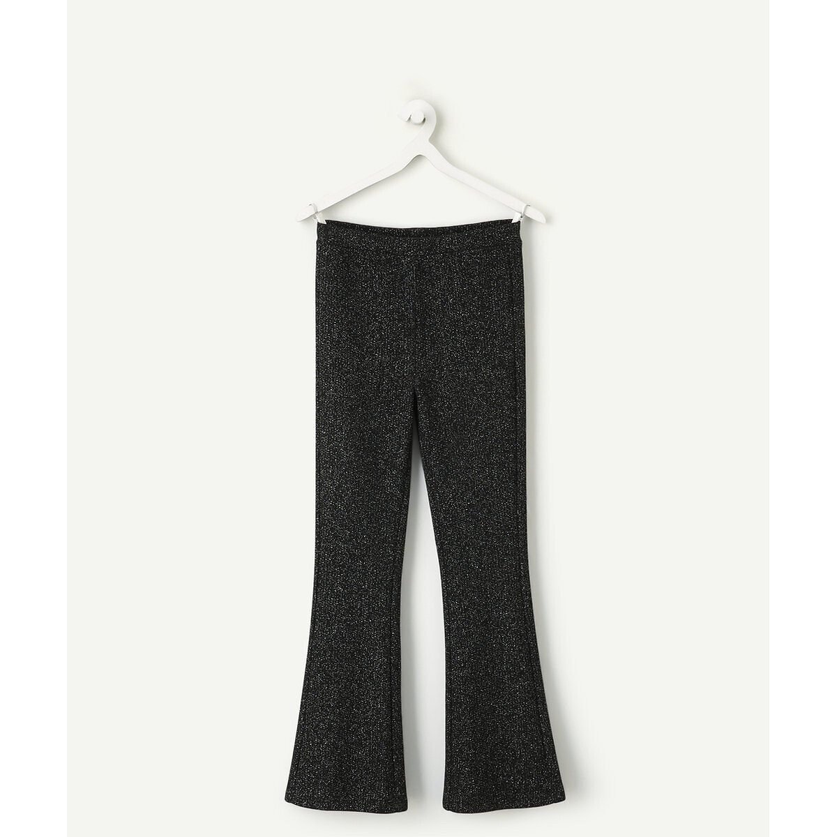 Pantalon flare en maille pailletée noir, TAPE A L'OEIL
