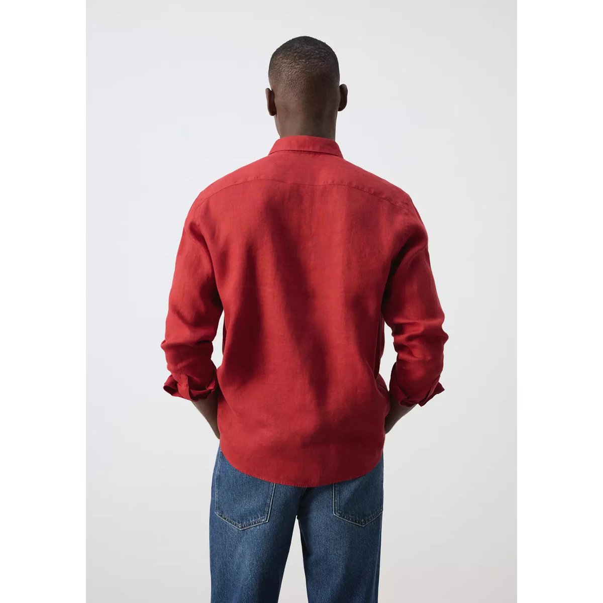 Chemise 100 % lin regular-fit rouge, MANGO MAN
