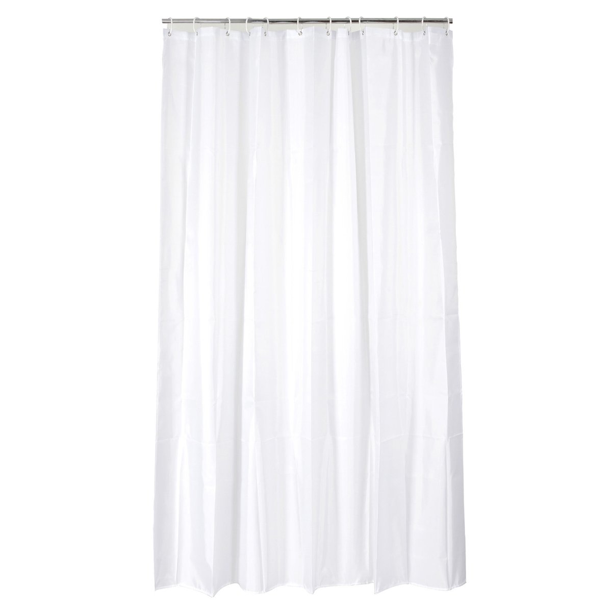 Rideau de douche en polyester imperméable avec anneaux COLORS blanc, ATMOSPHERA