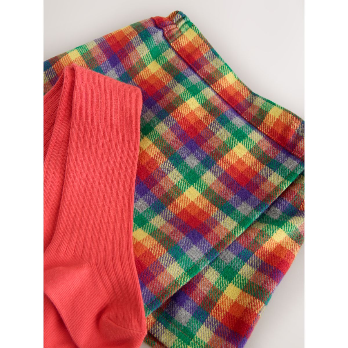Ensemble jupe-short et collants arc-en-ciel à carreaux, NEXT