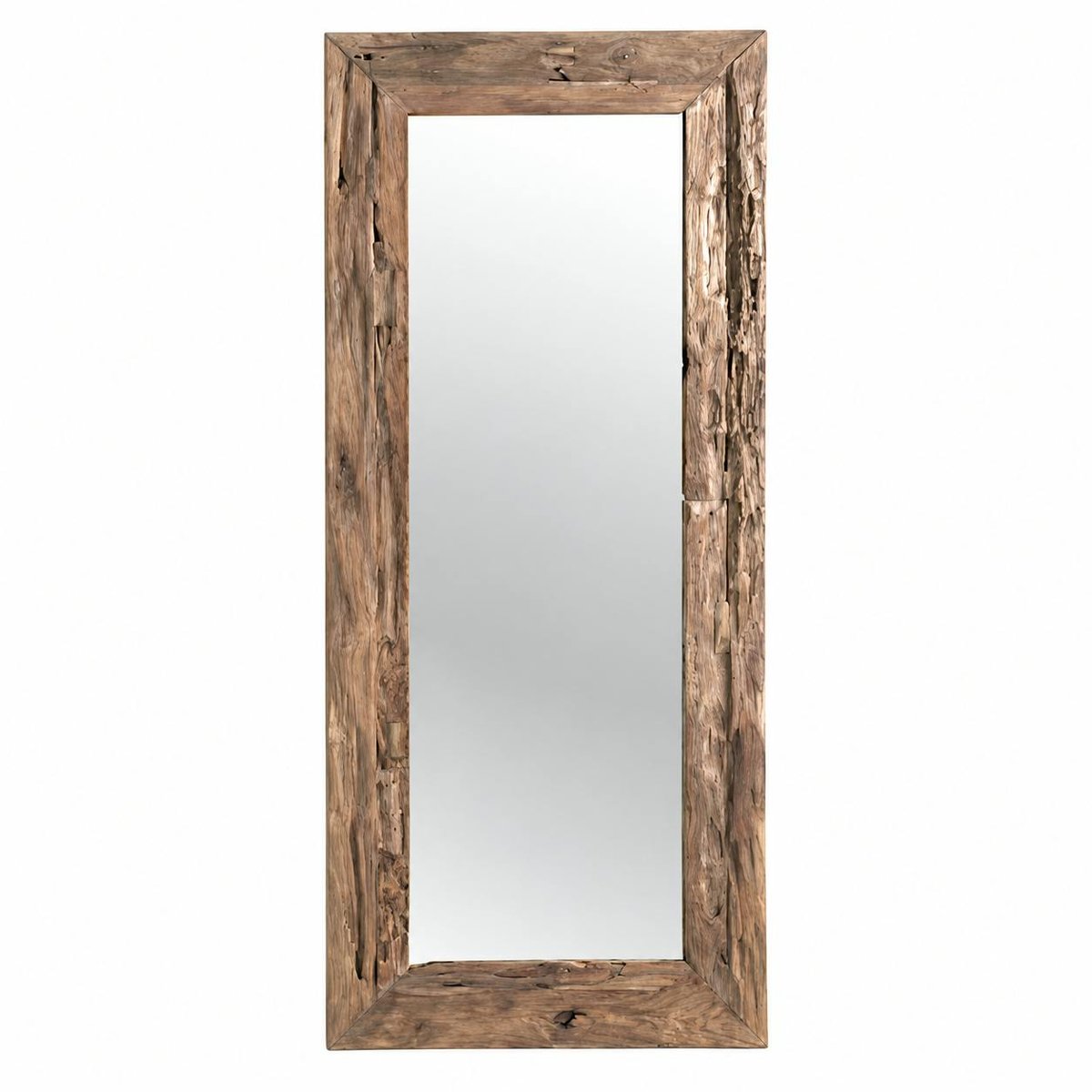 Miroir rectangulaire avec cadre bois recyclé 180 cm DEPOK bois naturel, PIER IMPORT