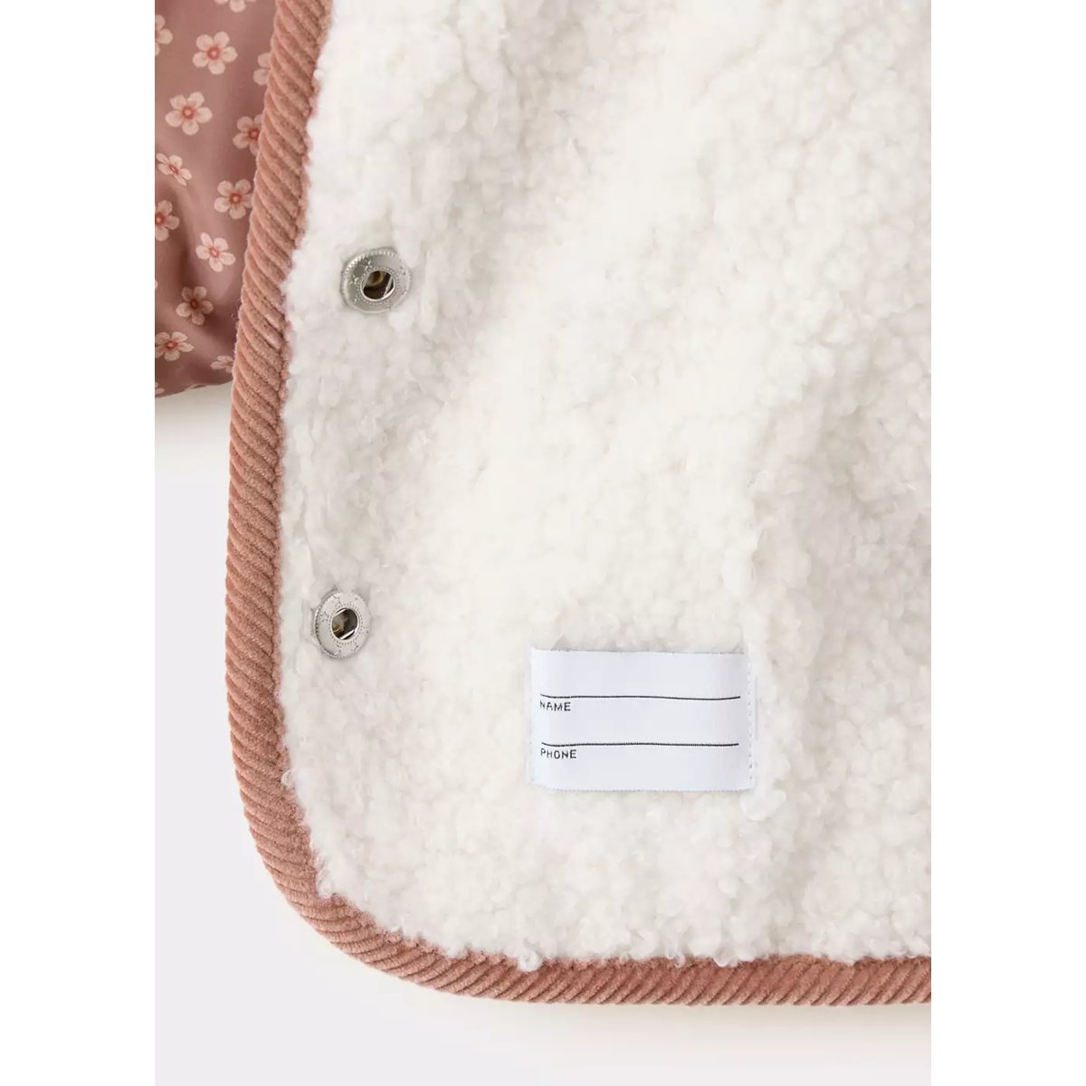 Anorak matelassé boutons rose, MANGO BABY