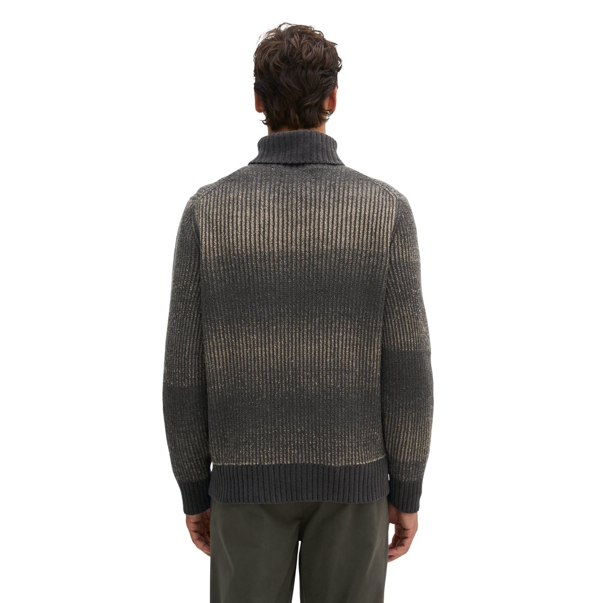 Pull à col roulé coupe classique en mélange de coton bio et de laine vierge, très doux beige, MARC O'POLO
