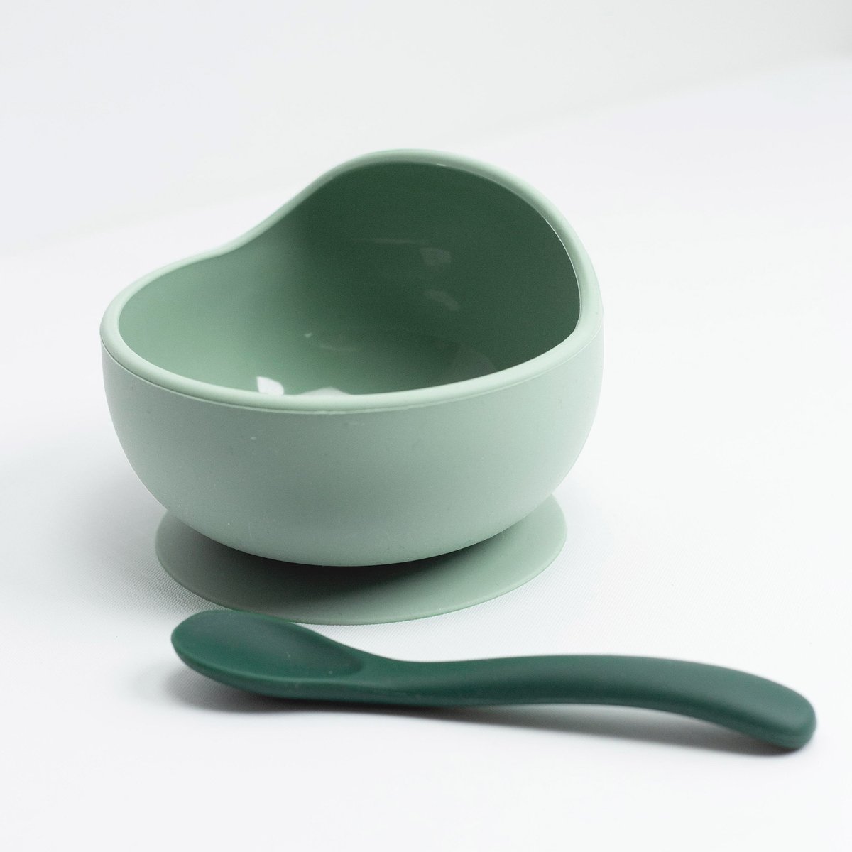 Kit repas silicone bébé - 2 pièces verde, TROIS KILOS SEPT