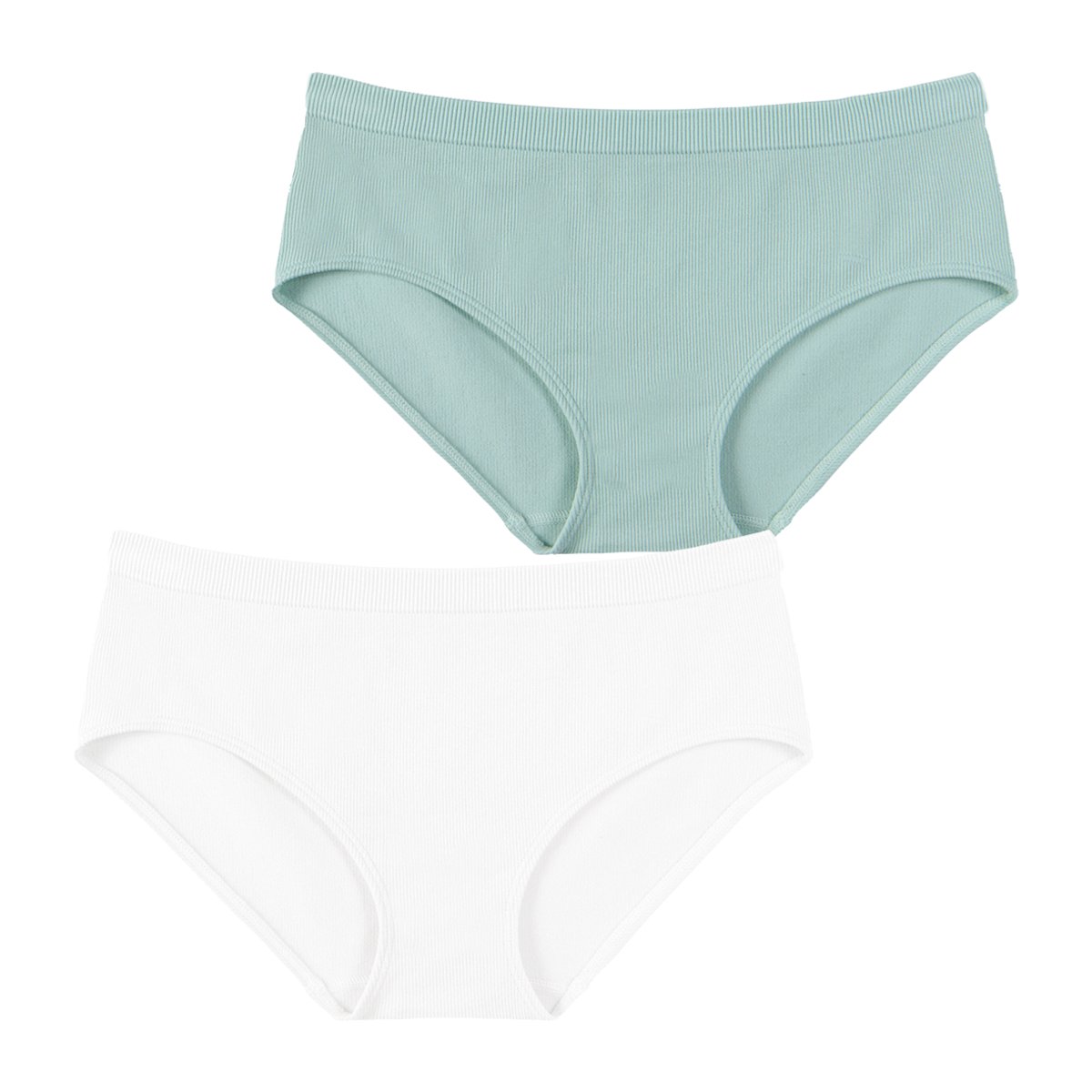 Slips, lot de 2, sans couture côtelés turquoise, ATHENA