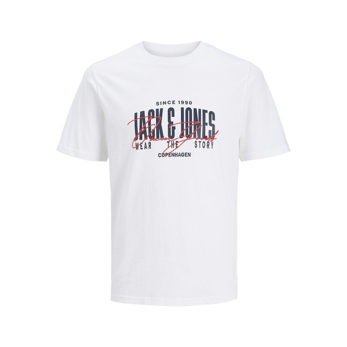 T-shirt de mangas curtas, gola redonda, AERO branco, JACK & JONES