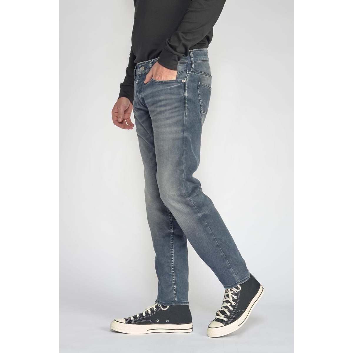 Jeans slim stretch 700/11, longueur 34 blue / grey, LE TEMPS DES CERISES