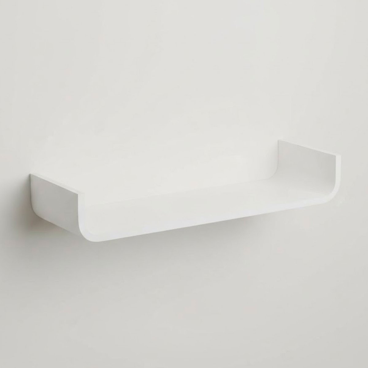 Étagère murale courbée bois blanc 60x20x10cm blanc, WADIGA