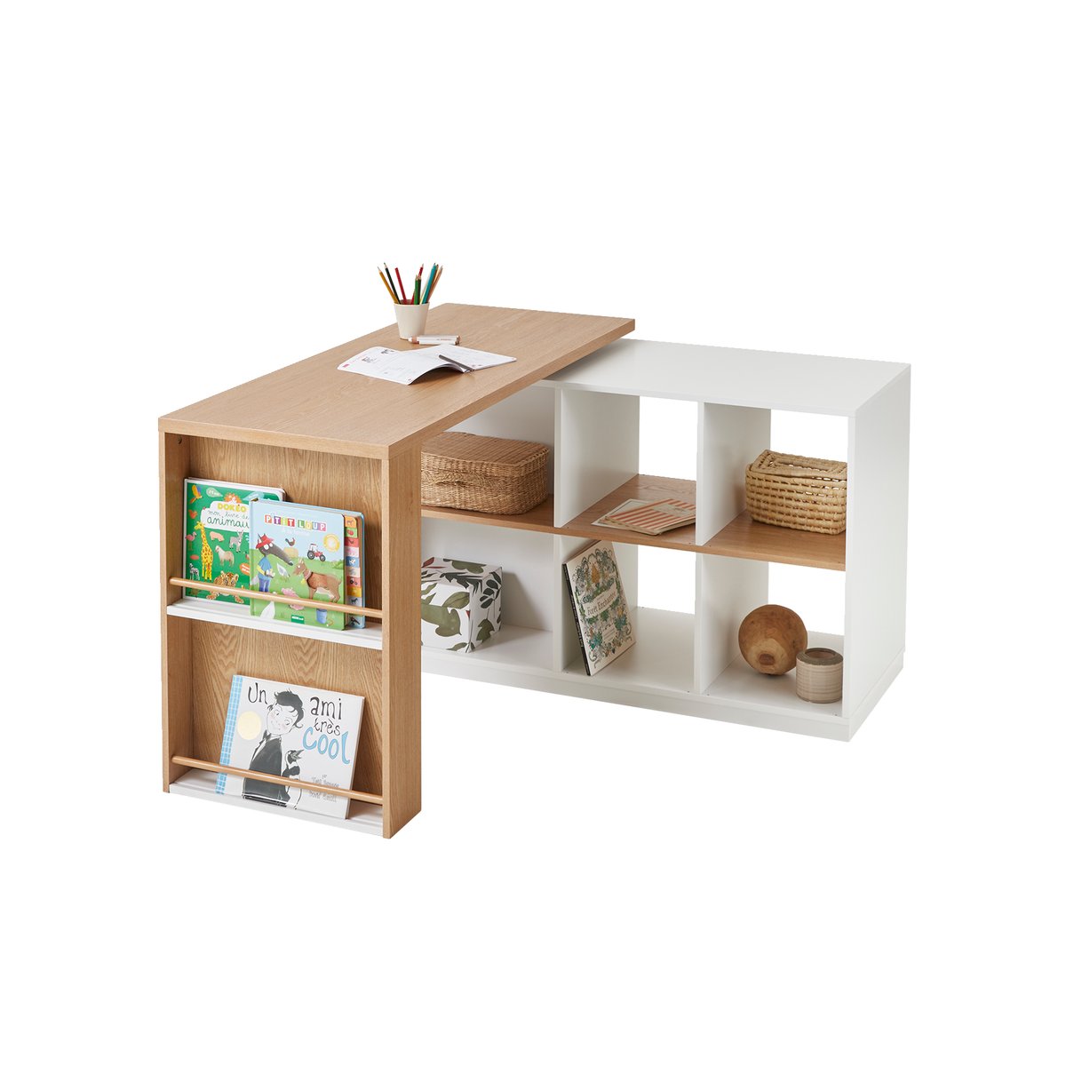 Bureau coulissable TOUPIE blanc, VERTBAUDET