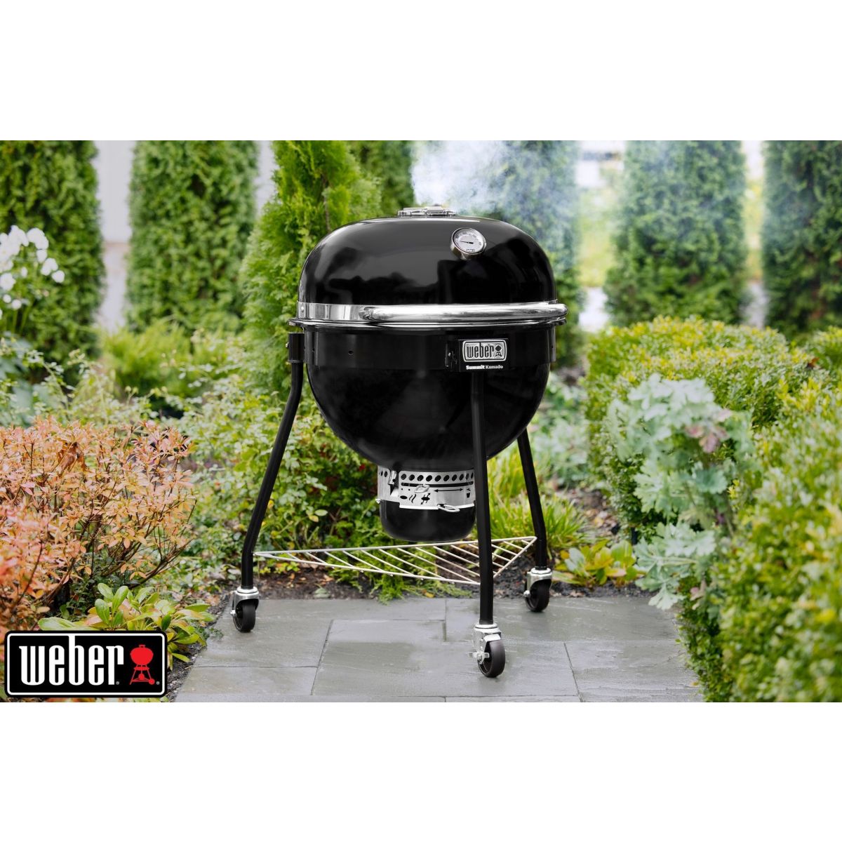 Kamado Summit E6 black sur pieds 61 cm noir, WEBER