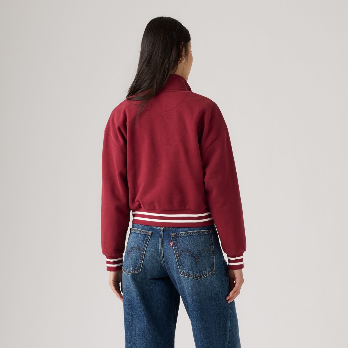 Sweat-shirt graphique col camionneur Everyday rouge - double chest crest warm cabernet, LEVI'S