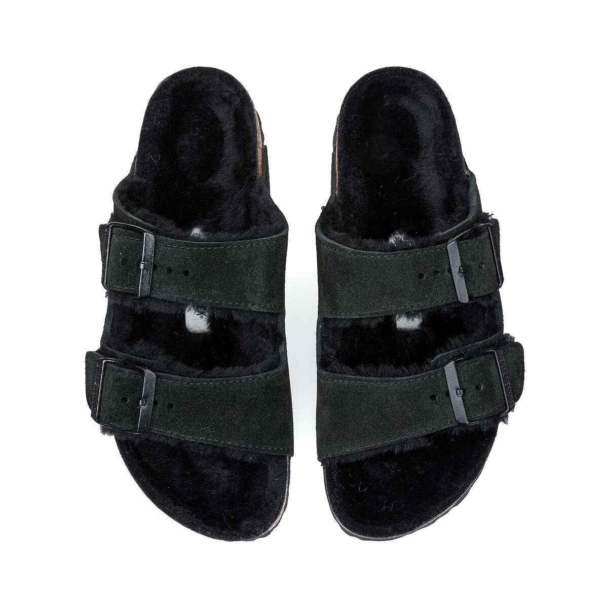 Mules cuir fourrées Arizona Fell noir, BIRKENSTOCK