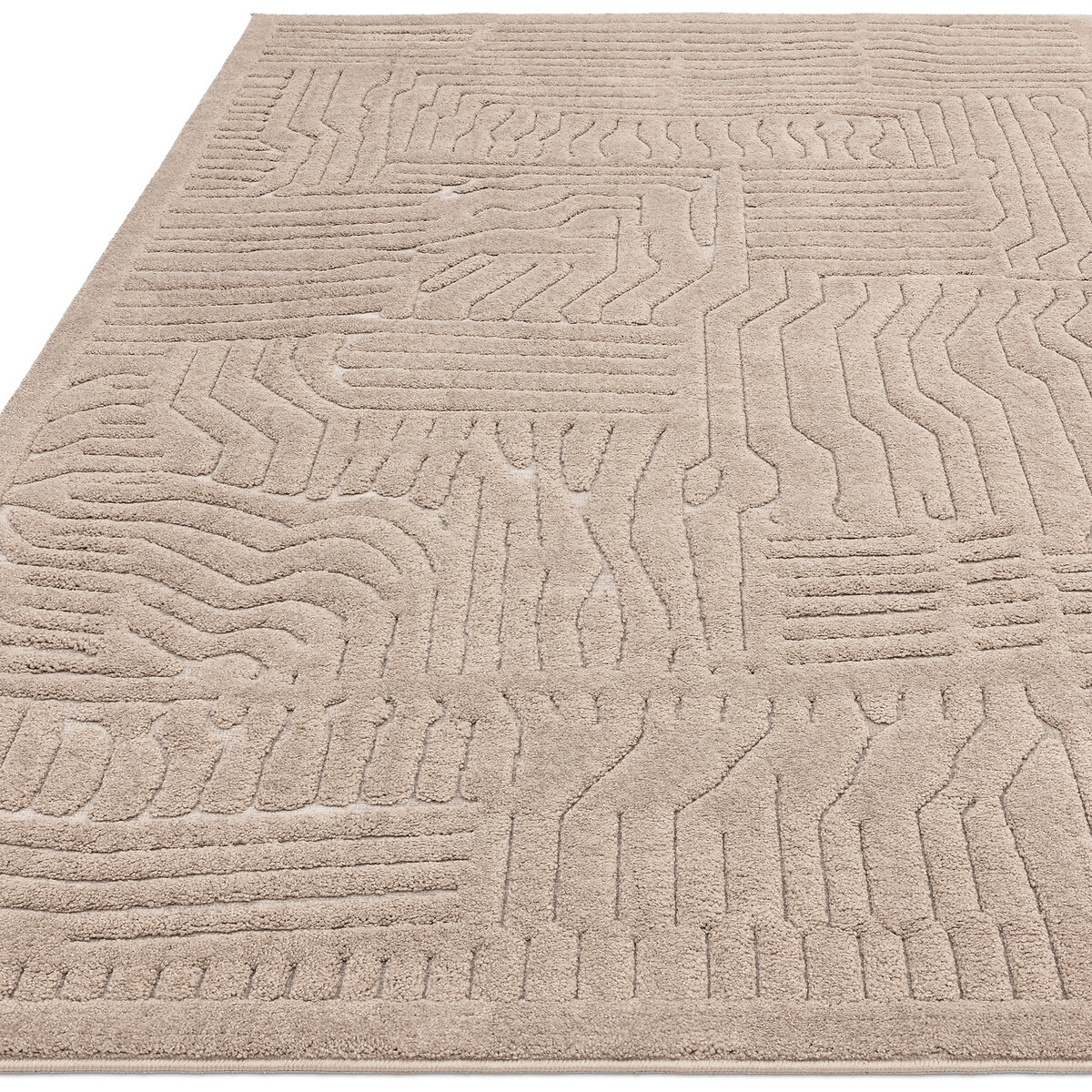 Scandi 3D Abstract Pattern Rug natural, ÉDITÉ