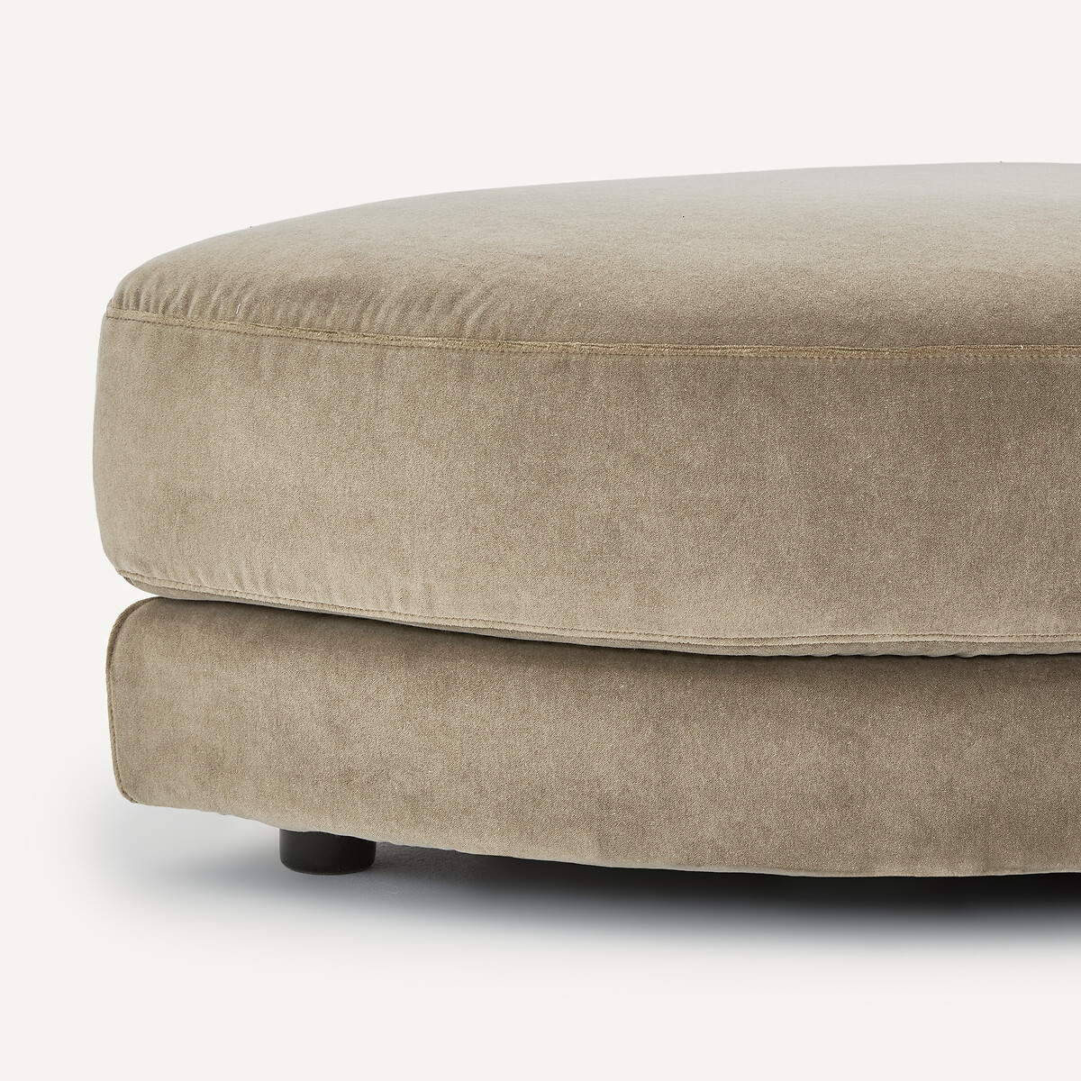 Modulaire voetensteun in stonewashed fluweel, TIBERIO grijs shiitaké, AM.PM