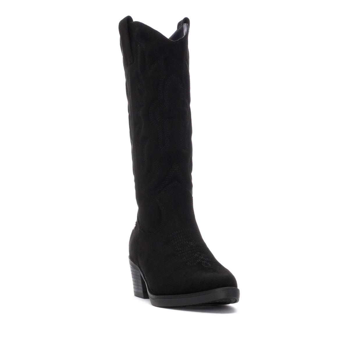 Botte Cow-boy Talon Décontractée Fermeture éclair noir, REFRESH