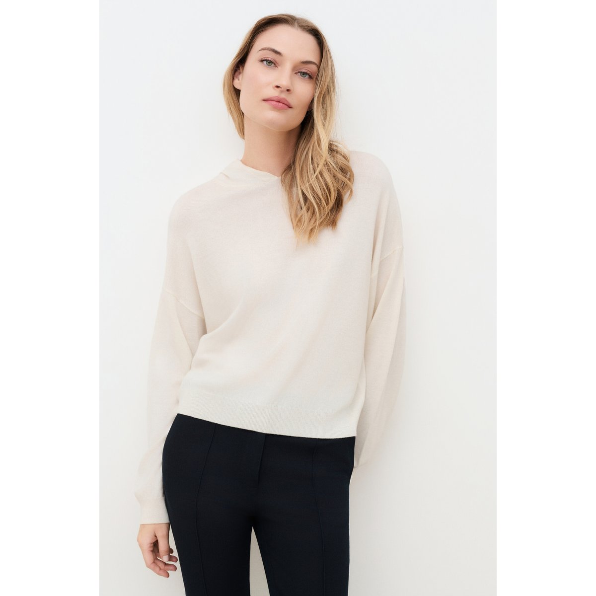 Pull ample à capuche cachemire MDUSTIN ecru, CAROLL