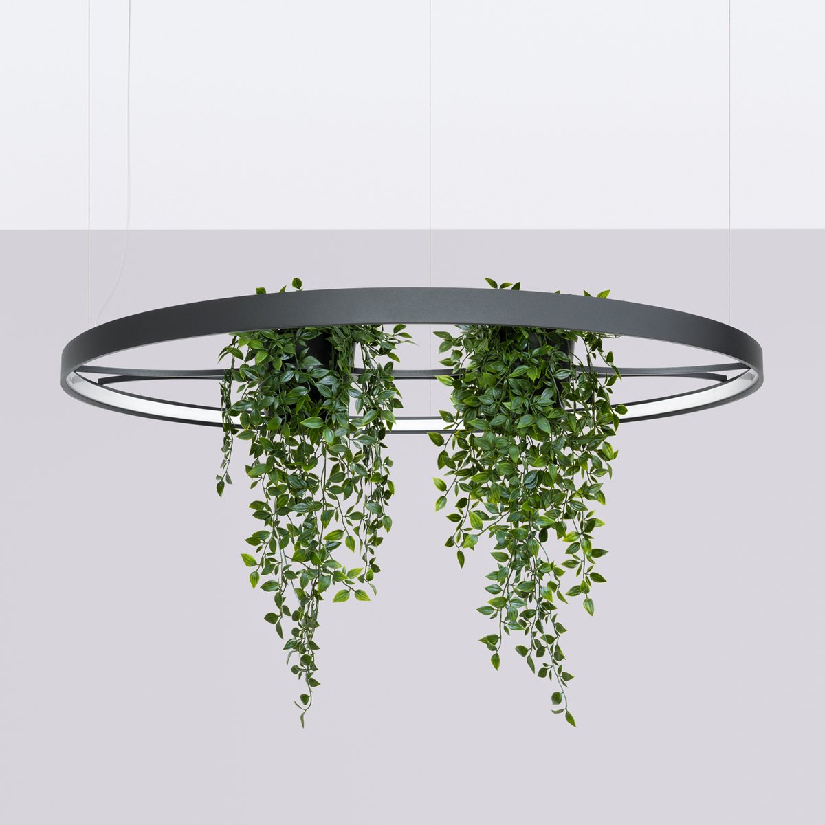Lustre Aluminium Noir LED 1 Rio Bio noir, EDEN