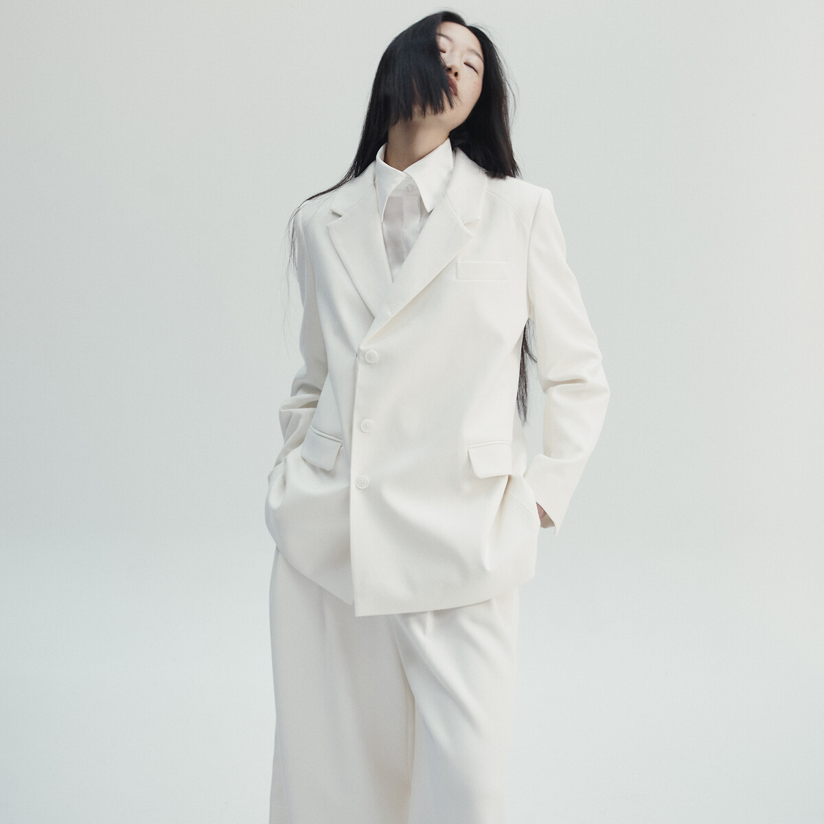 Unisex Cotton Shirt with Long Sleeves ecru , ALAN CLERC X LA REDOUTE